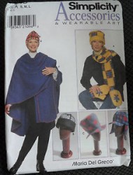 7943 FLEECE PONCHO WRAP, HAT SZS,POCKET SCARF PATTERN S-L 21-23''
